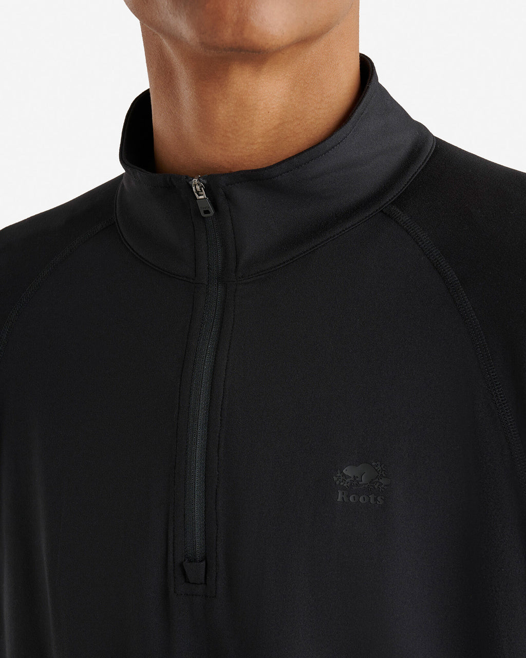 Renew Knit Quarter Zip / BLACK