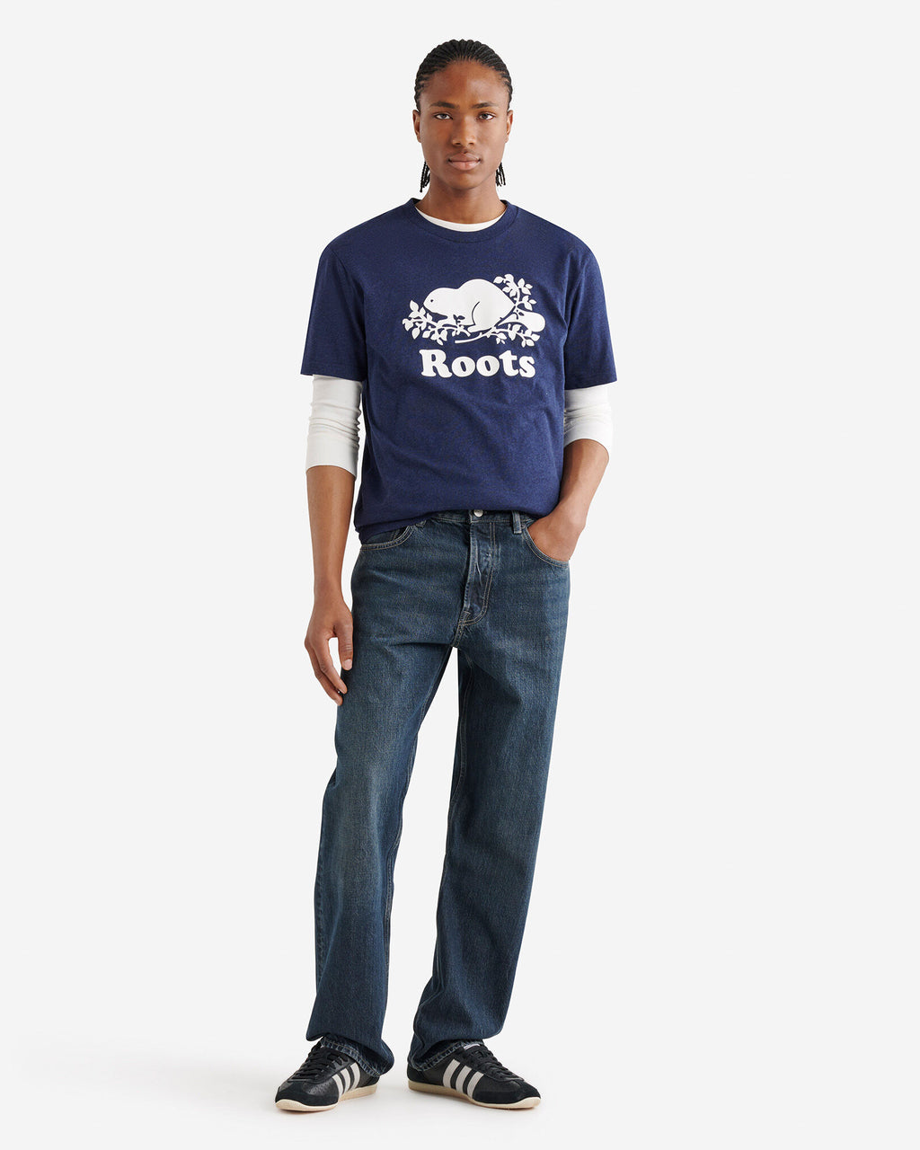 Mens Organic Cooper Beaver T-Shirt / NIGHTFALL BLUE MIX
