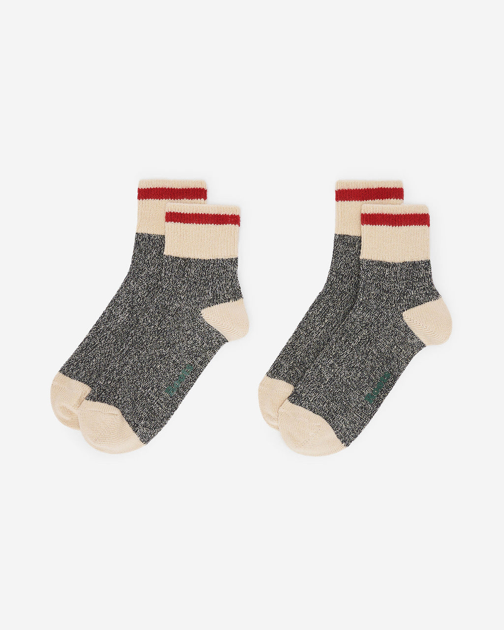 Adult Classic Cabin Ankle Sock 2 Pack / SALT & PEPPER