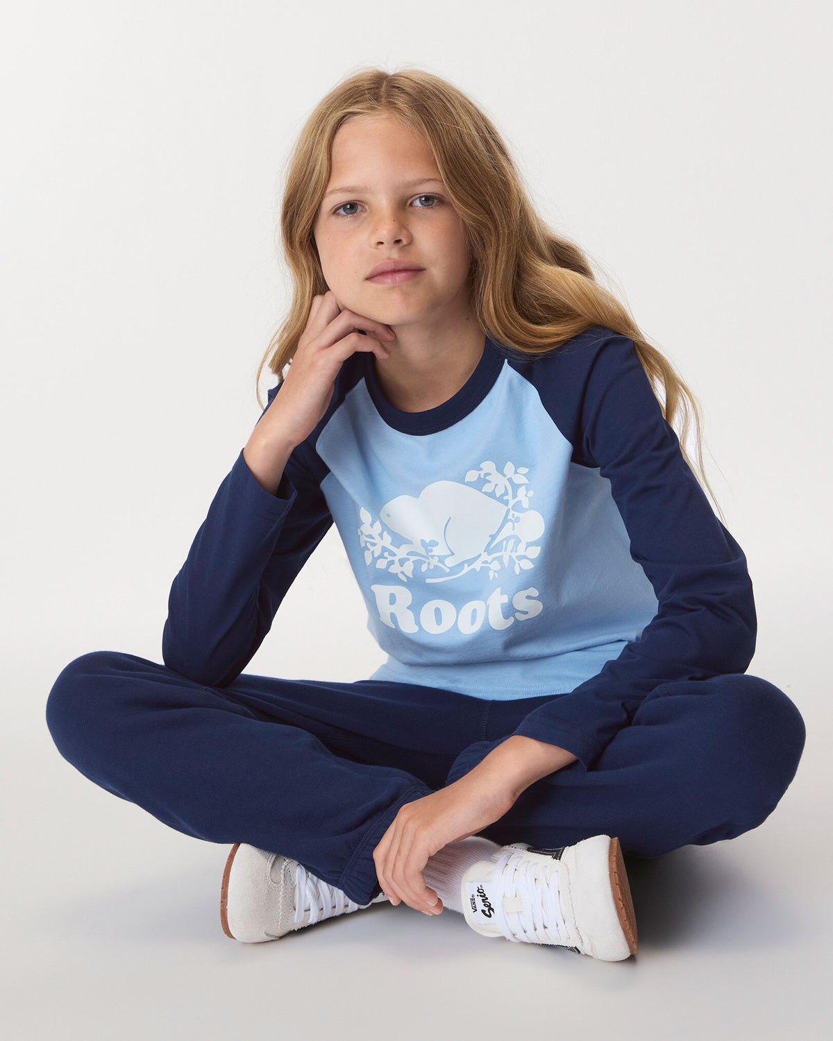 Kids Cooper Baseball Long Sleeve T-Shirt / TRUE NAVY