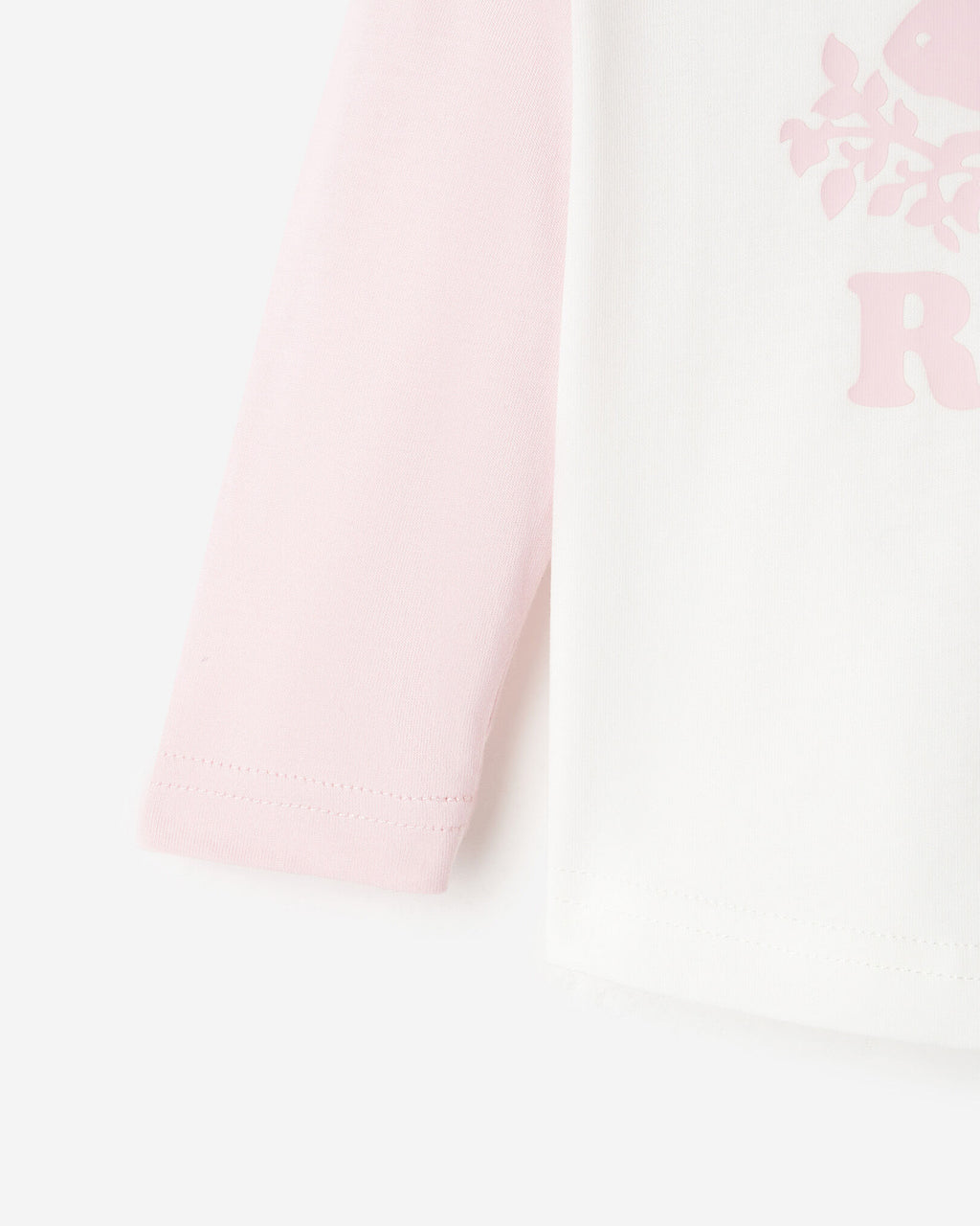 Baby Cooper Baseball Long Sleeve T-Shirt / BABY PINK
