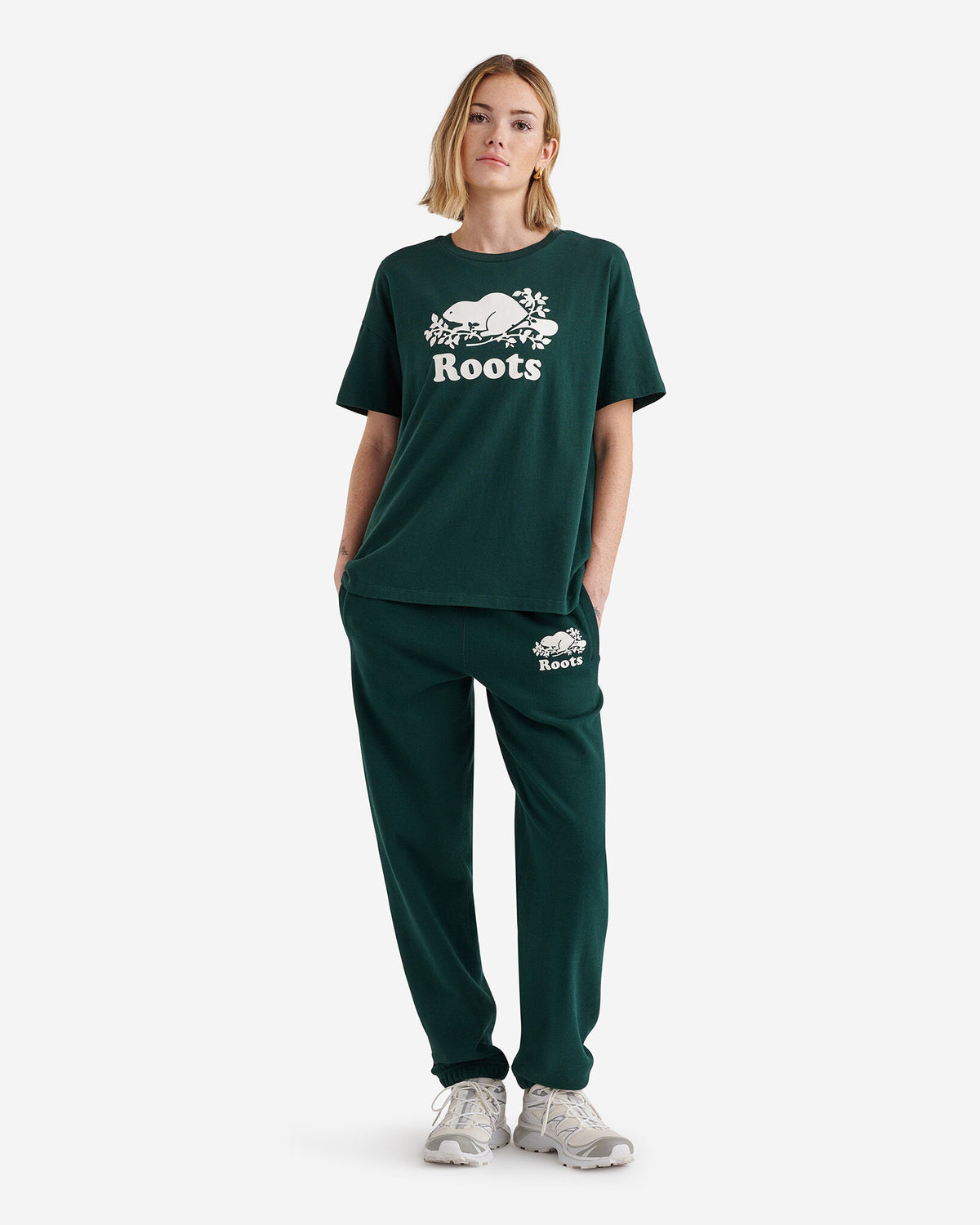 Womens Organic Relaxed Cooper T-shirt / VARSITY GREEN