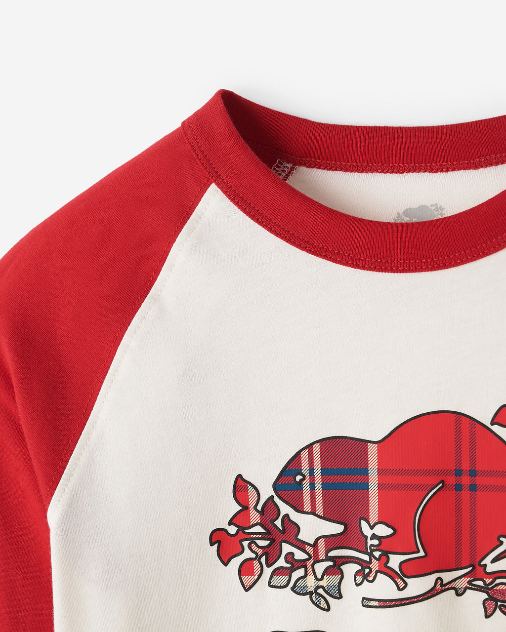 Kids Plaid Baseball T-Shirt / CABIN RED