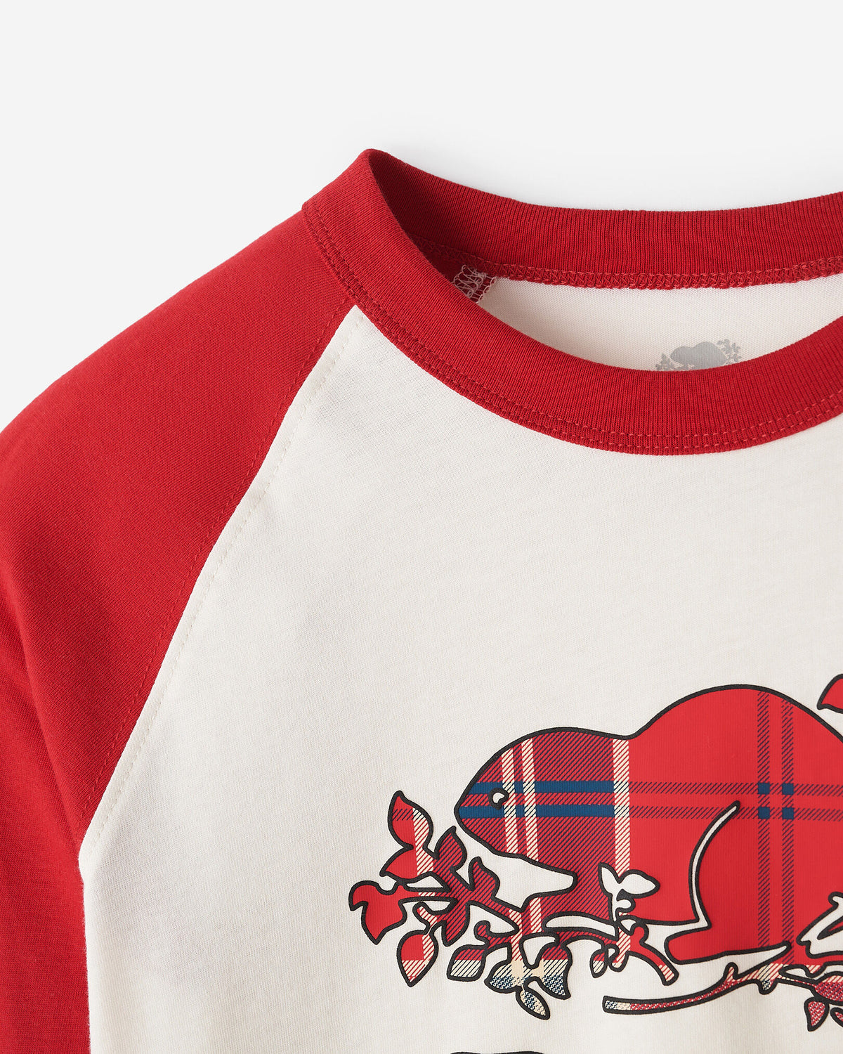 Kids Plaid Baseball T-Shirt / CABIN RED