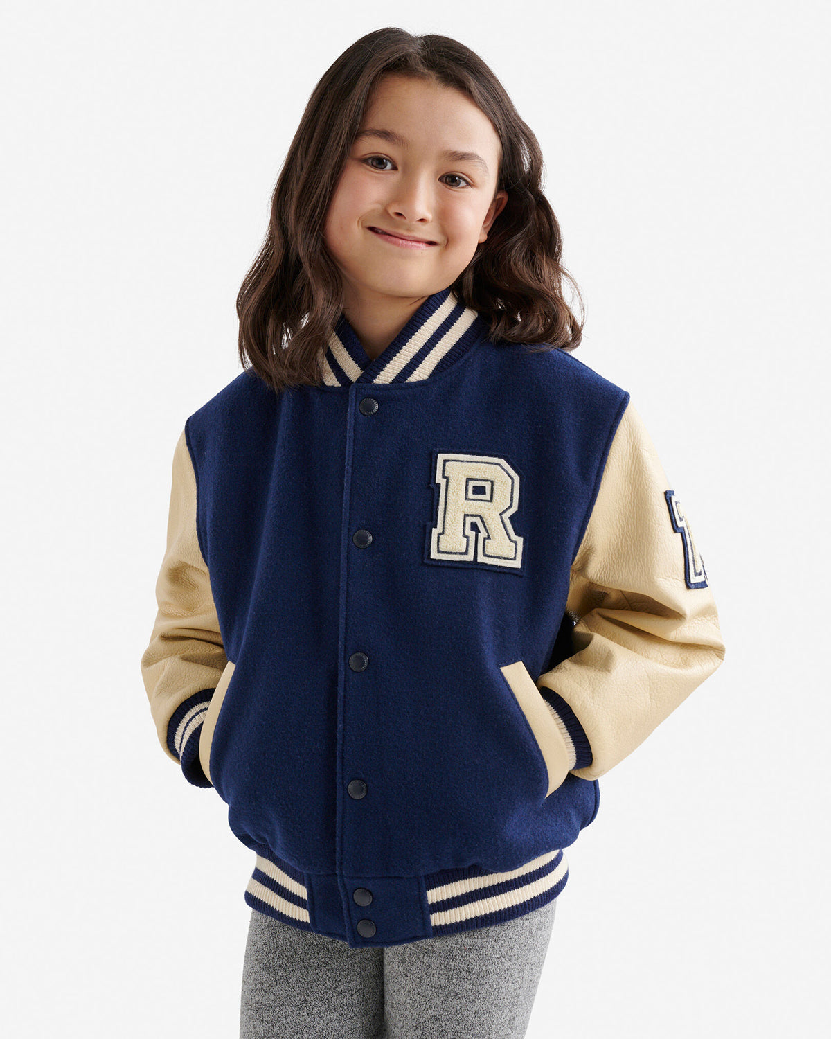 Kids Vintage Varsity Jacket 2.0 / NAVY