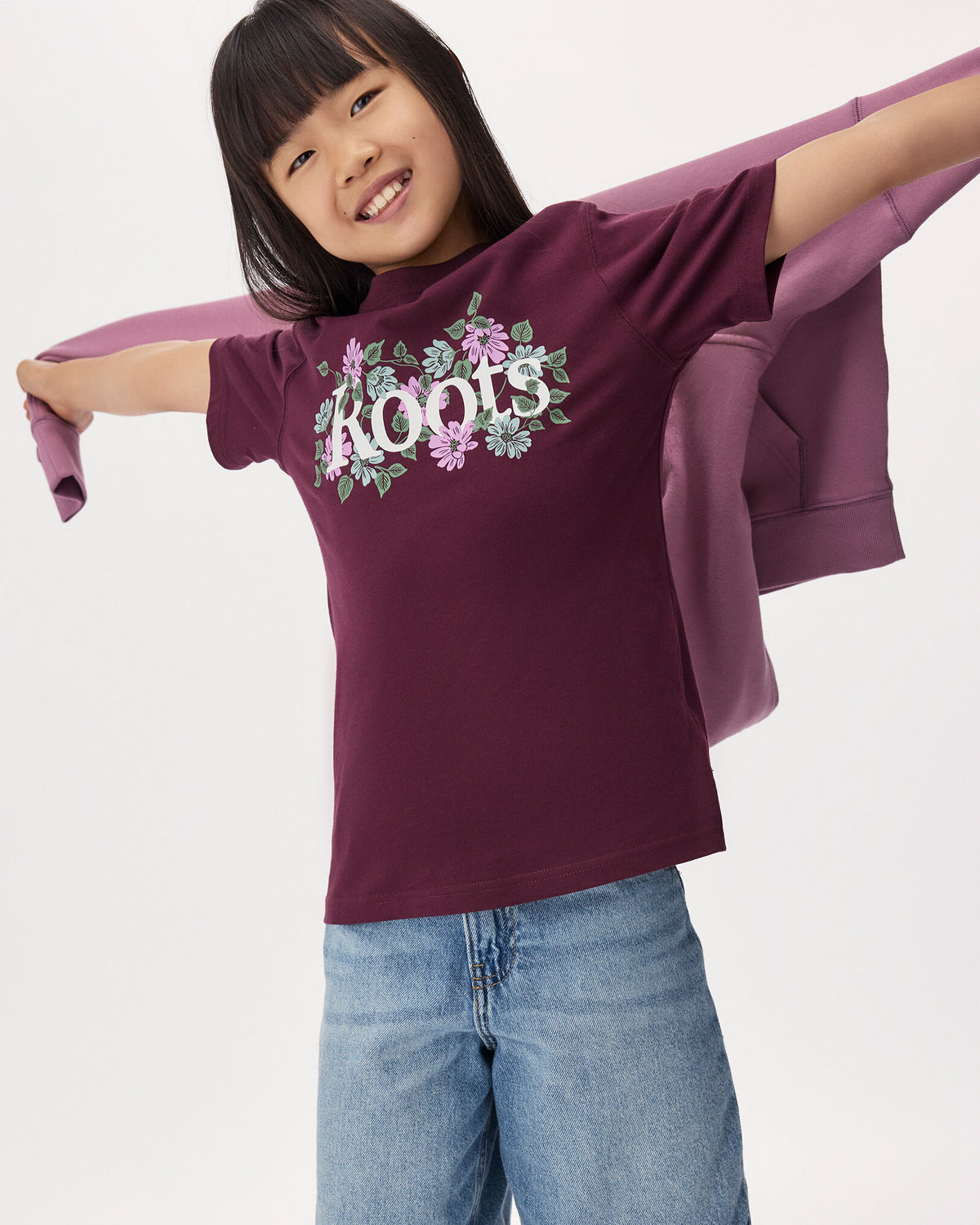Kids Wildflower T-Shirt / MAROON FIG