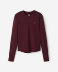 Renew Knit Classic Long Sleeve Top / MAROON FIG MIX