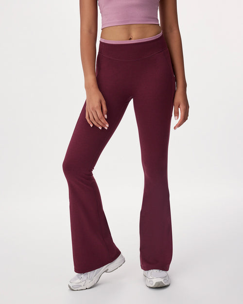 Active Knit Flare Legging / MAROON FIG MIX