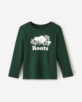Toddler Organic Original Cooper Beaver Long Sleeve T-Shirt / VARSITY GREEN