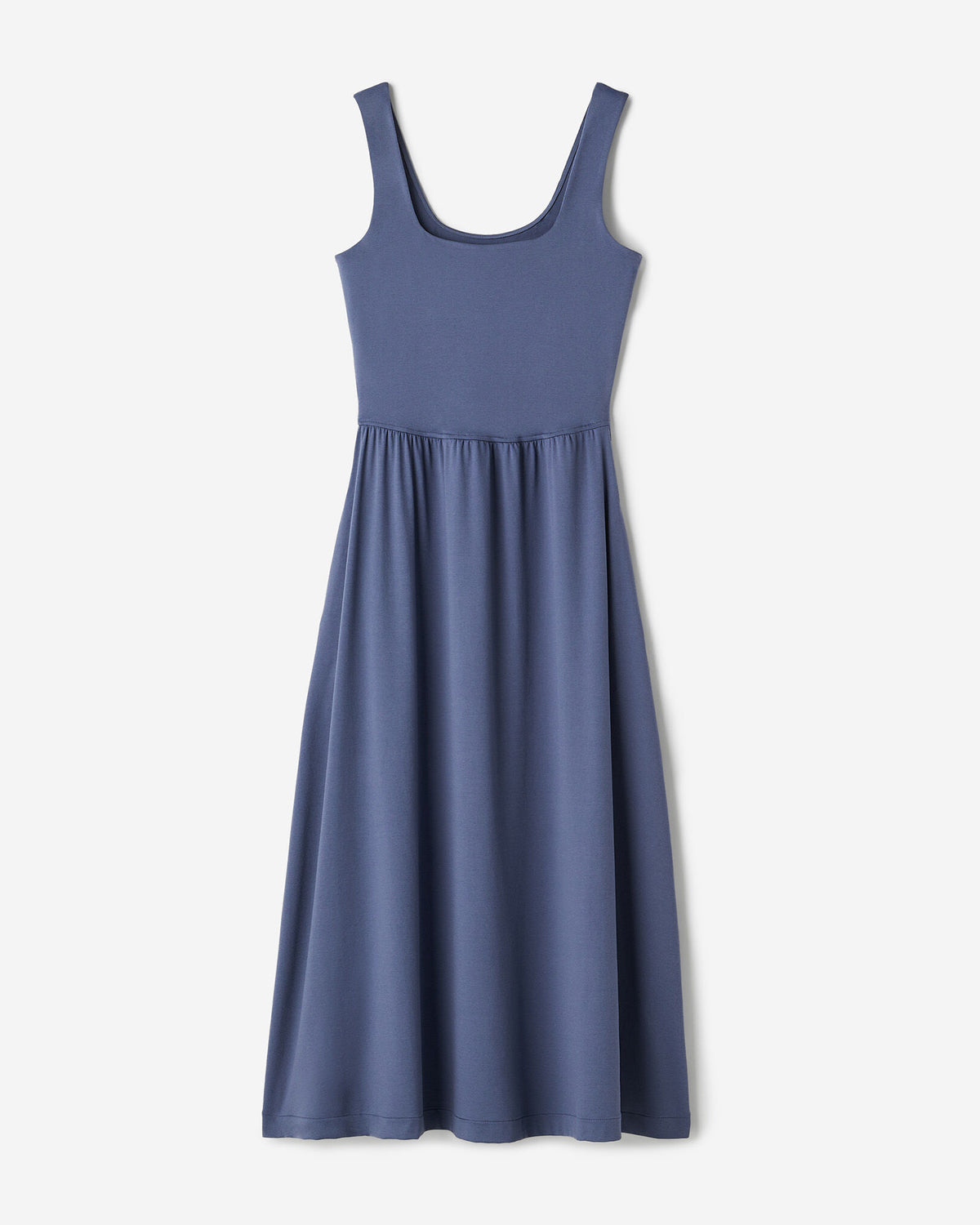 Renew Knit Square Neck Dress / TIDAL BLUE