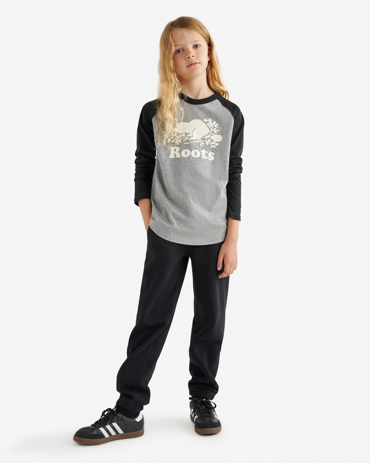 Kids Organic Cooper Baseball T-Shirt / BLACK