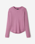 Waffle Long Sleeve Top / DUSKY PLUM