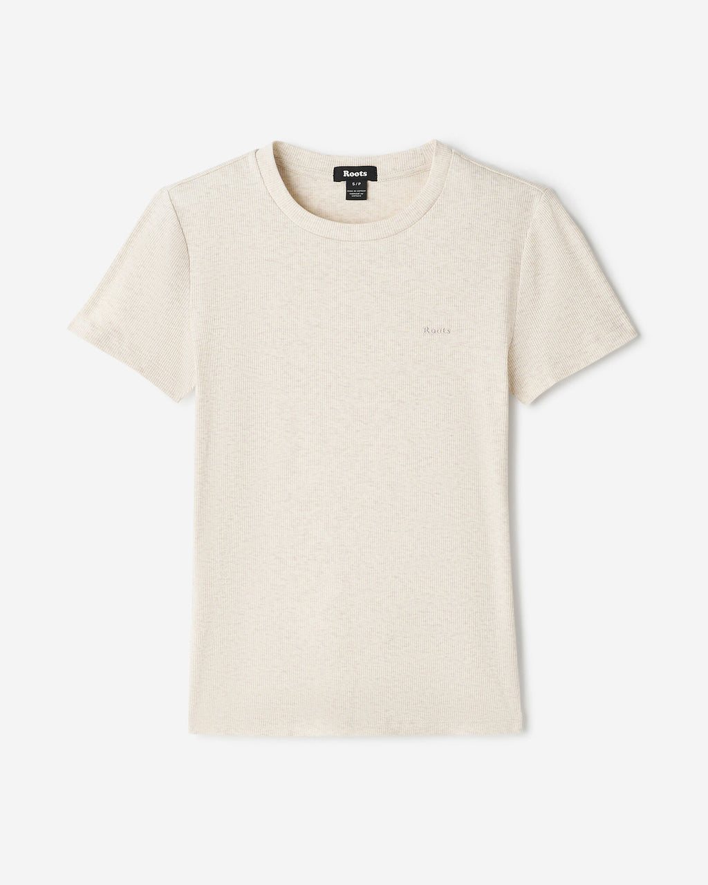 Roam Rib Fitted Short Sleeve Top / OATMEAL MIX