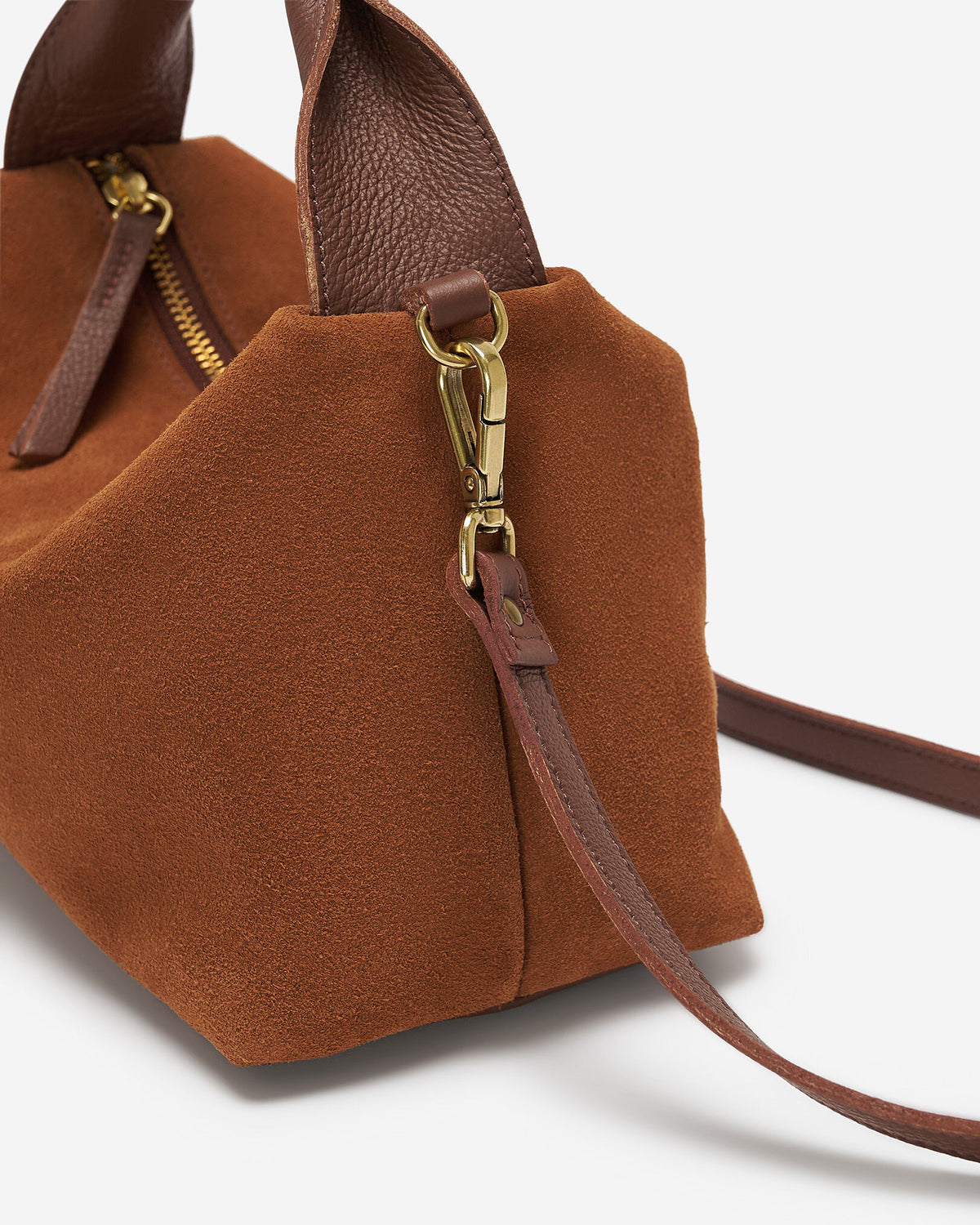Riley Crossbody Suede / COGNAC