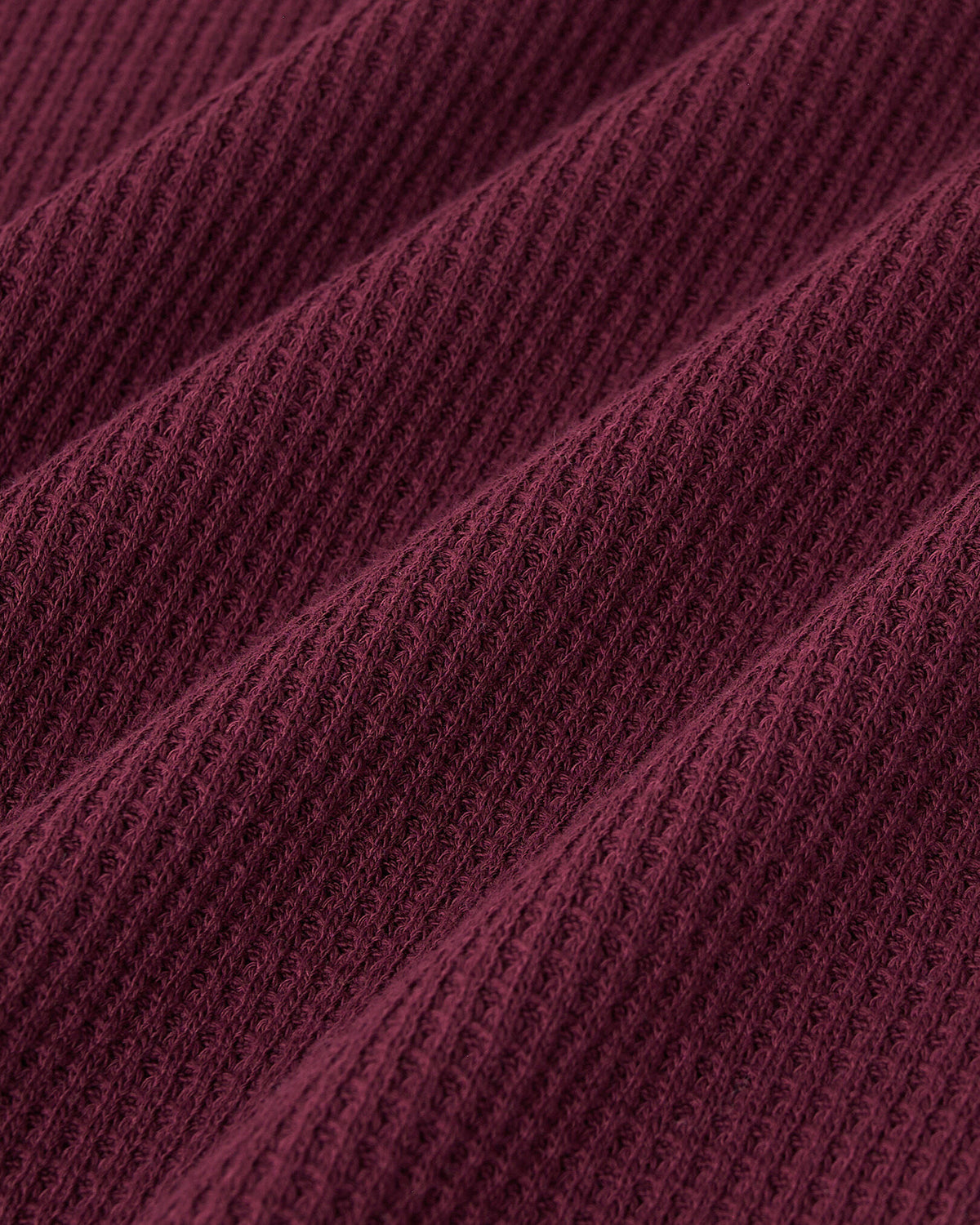 Waffle Long Sleeve Top / MAROON FIG