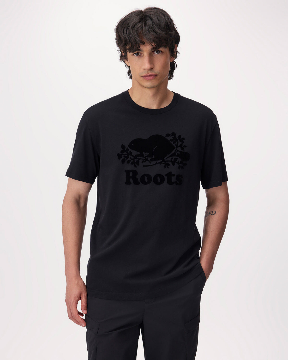 Mens Organic Cooper Beaver T-shirt / BLACK/BLACK