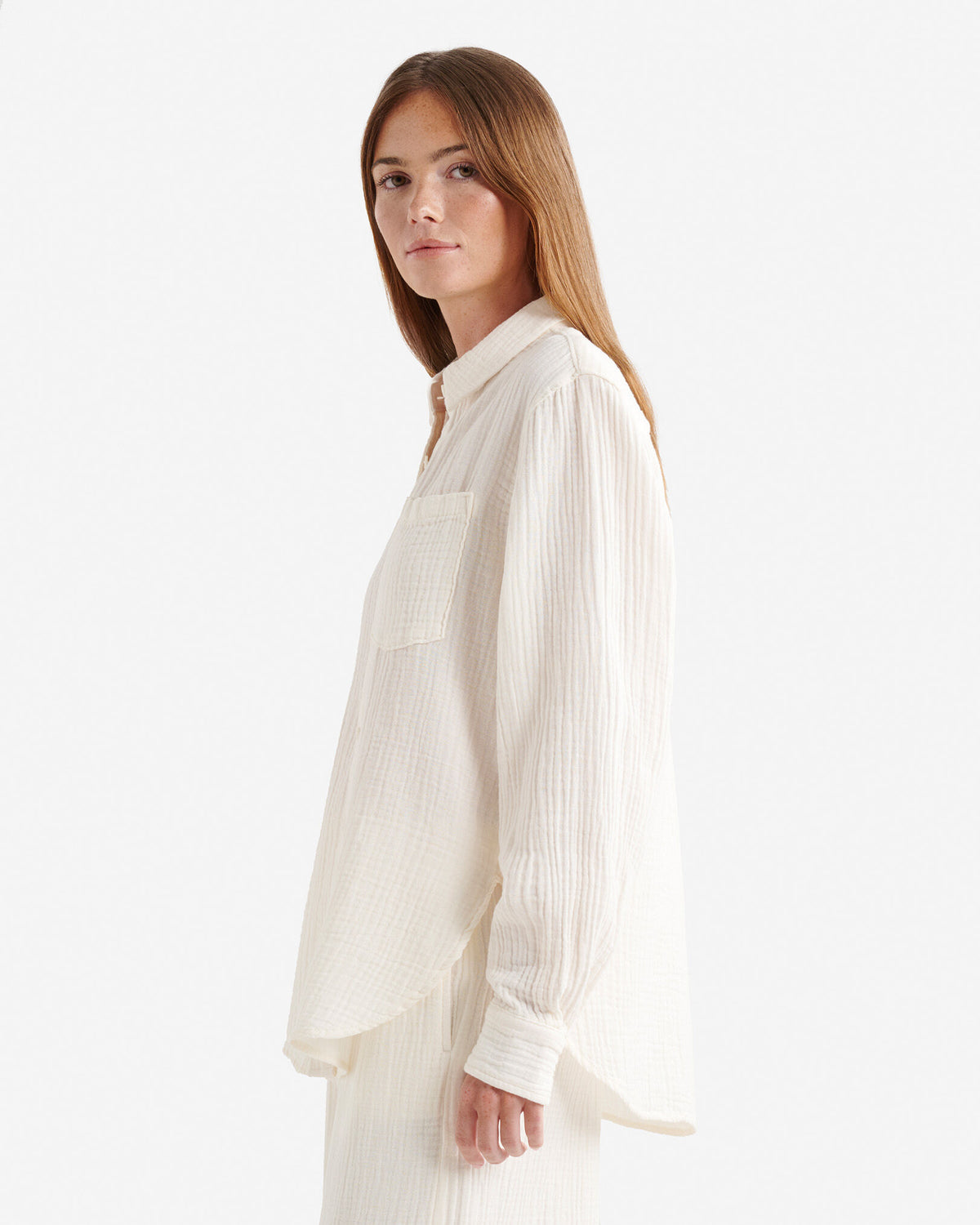 Isla Cotton Gauze Shirt / EGRET