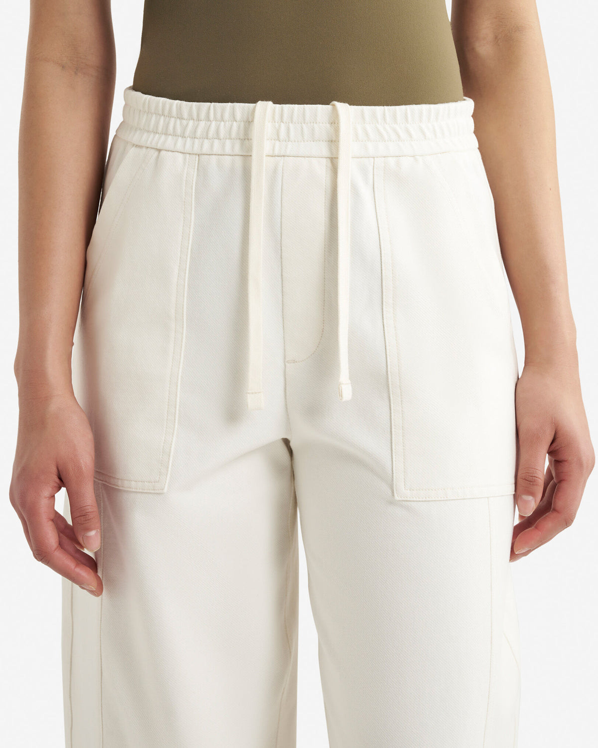 Welland Knit Twill Barrel Pant / EGRET