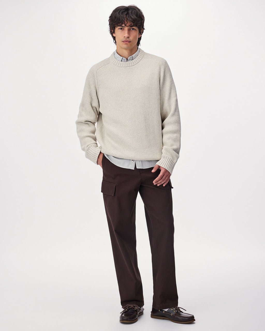 Robson Shaker Crew Sweater / VANILLA CREAM MIX