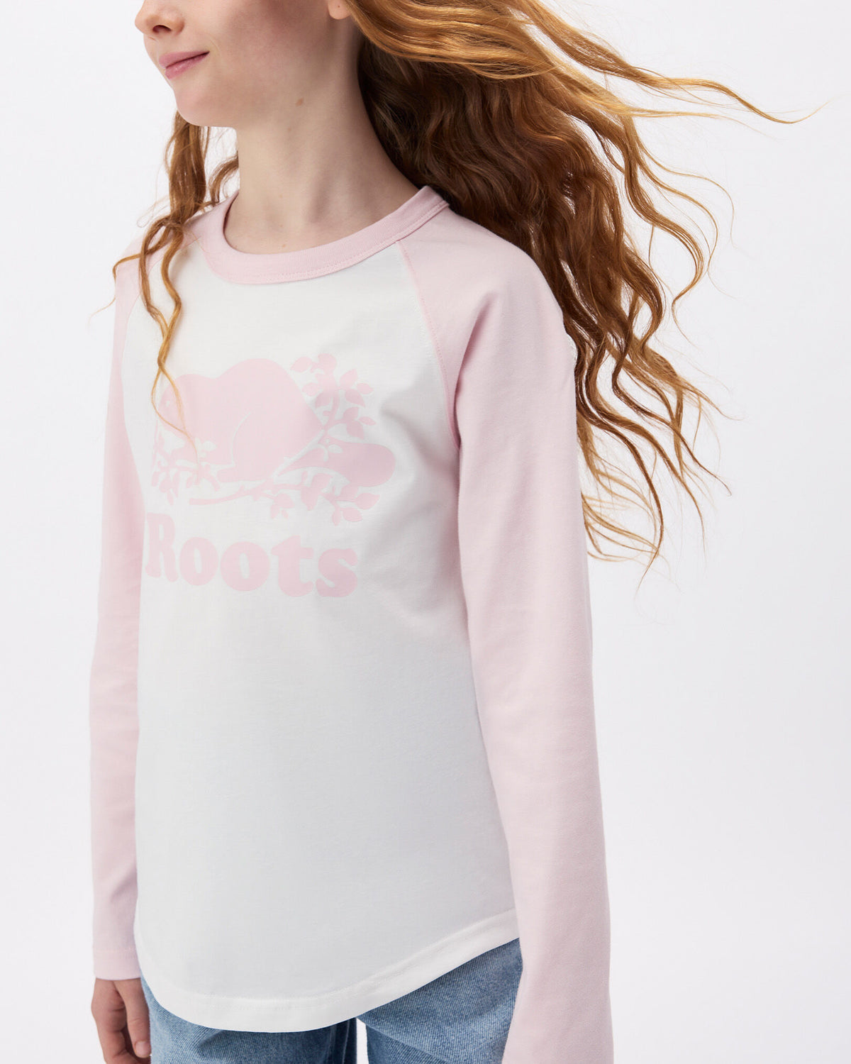 Kids Cooper Baseball Long Sleeve T-Shirt / BABY PINK