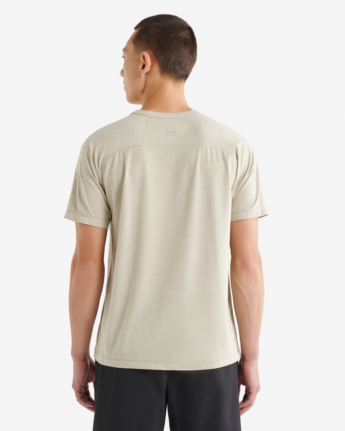 Renew Mesh Short Sleeve Top / GREY TAUPE PEPPER