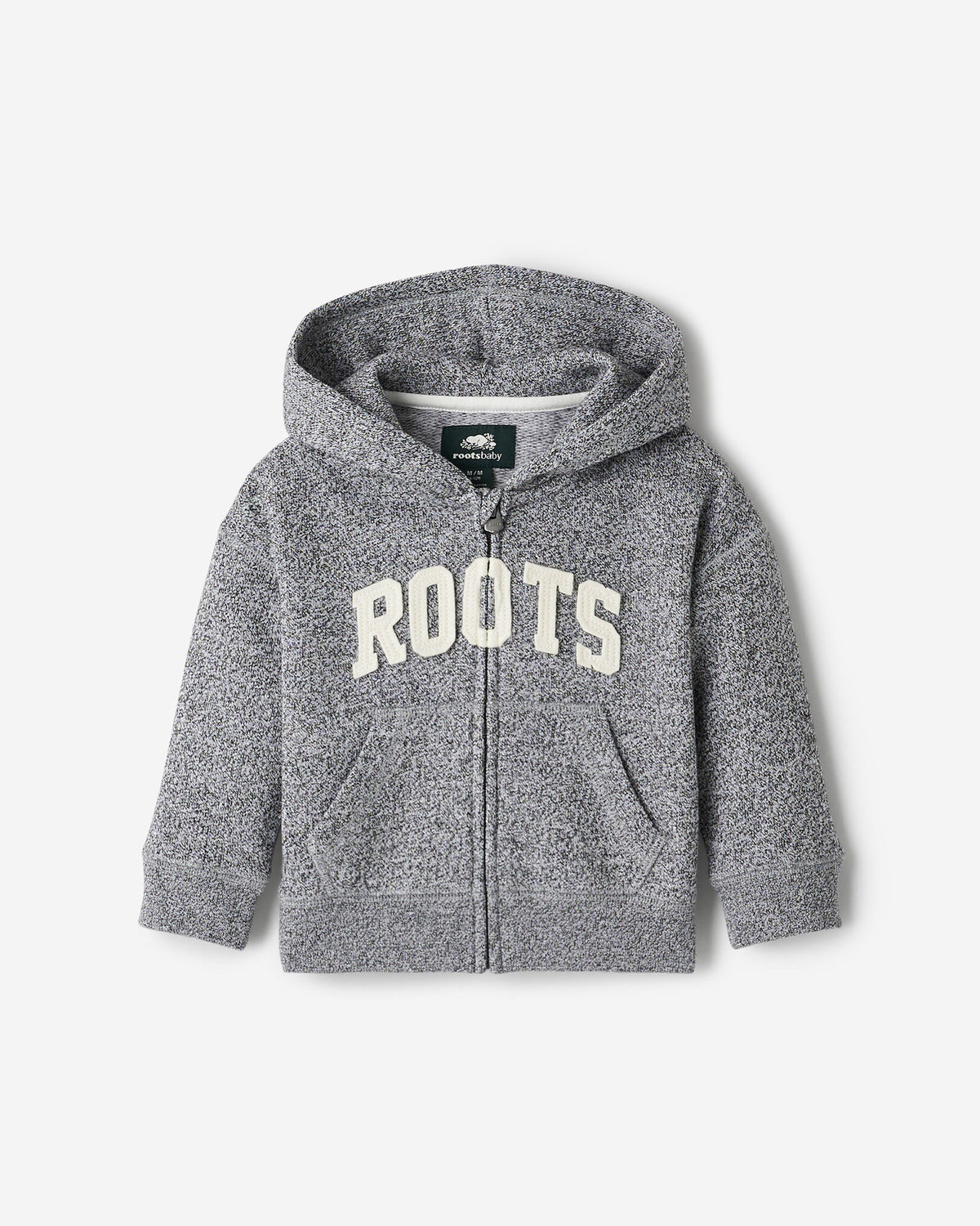 Baby  Applique Full Zip Hoodie / SALT & PEPPER