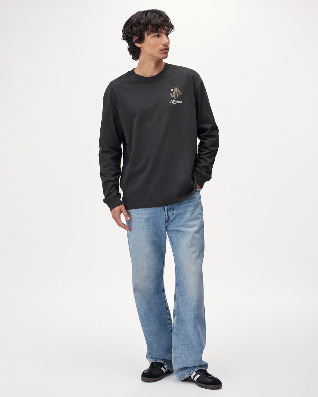 Patchwork Long Sleeve T-Shirt / RAVEN