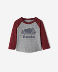 Baby Organic Cooper Baseball T-Shirt / CHERRY COLA PEPPER