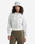 Floral Full Zip Hoodie / EGRET
