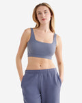 Restore Stretch Piped Sports Bra / TIDAL BLUE