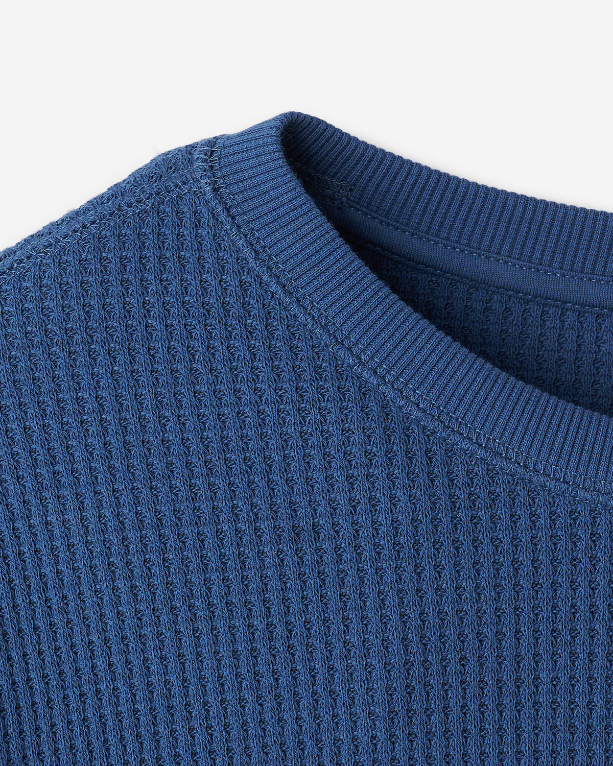 Waffle Long Sleeve Top / DARK DENIM