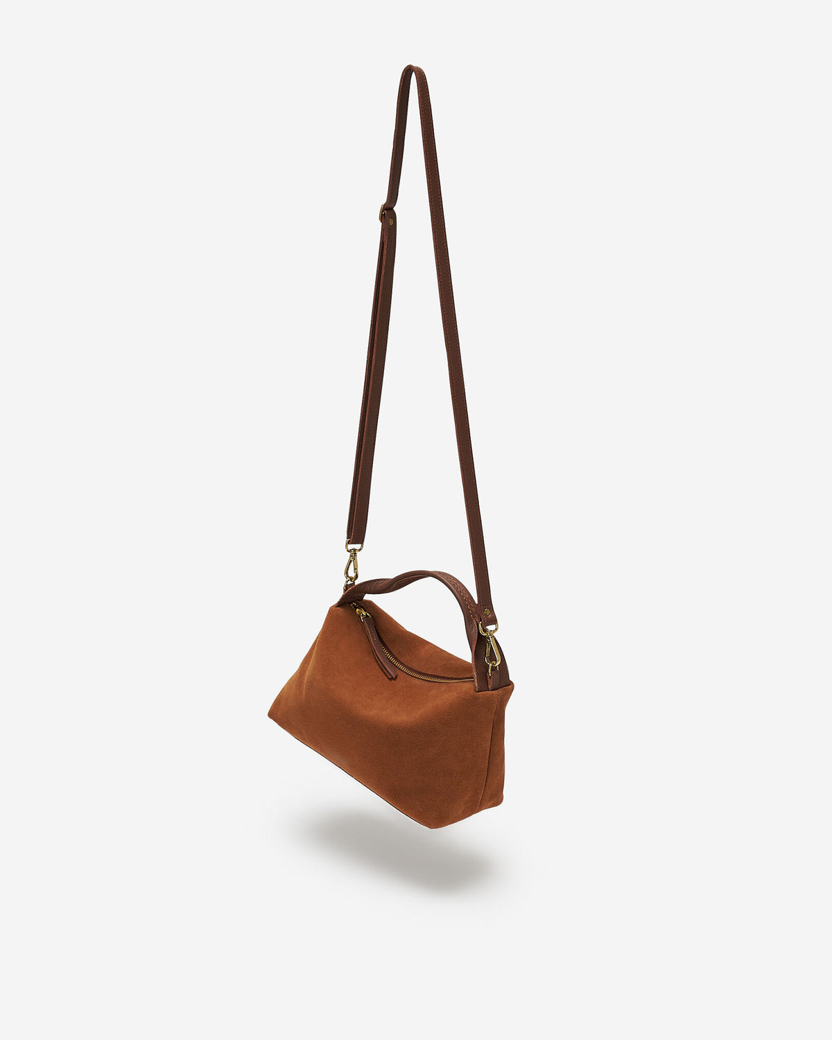 Riley Crossbody Suede / COGNAC