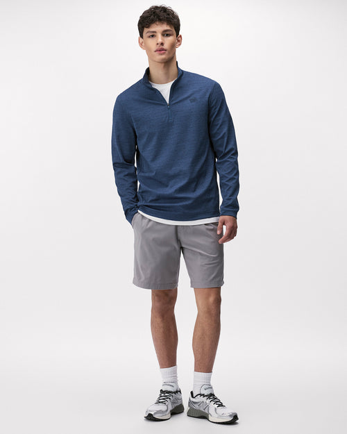 Active Textured Quarter Zip / DARK DENIM MIX