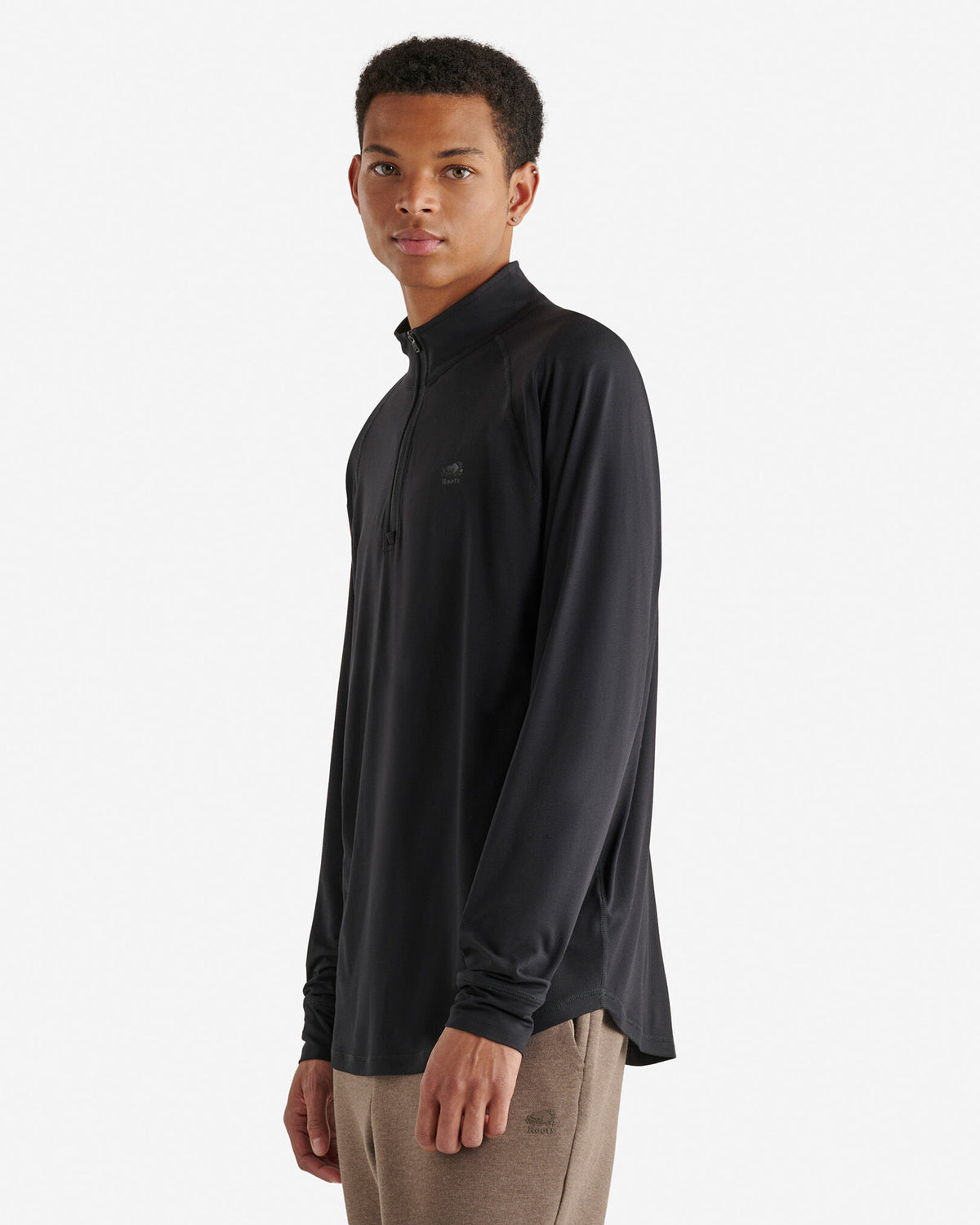 Renew Knit Quarter Zip / BLACK