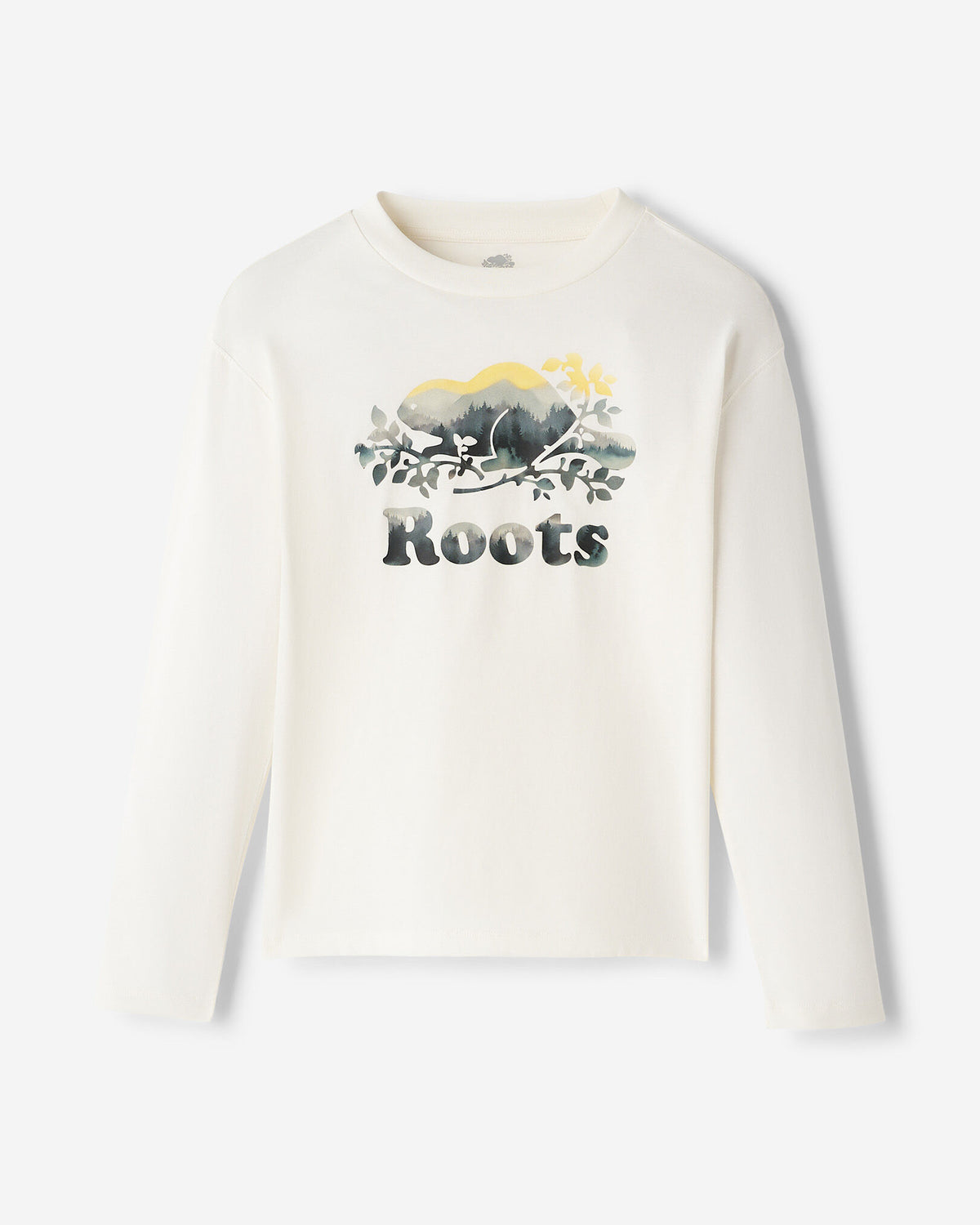 Kids Organic Cooper Watercolour T-Shirt / EGRET