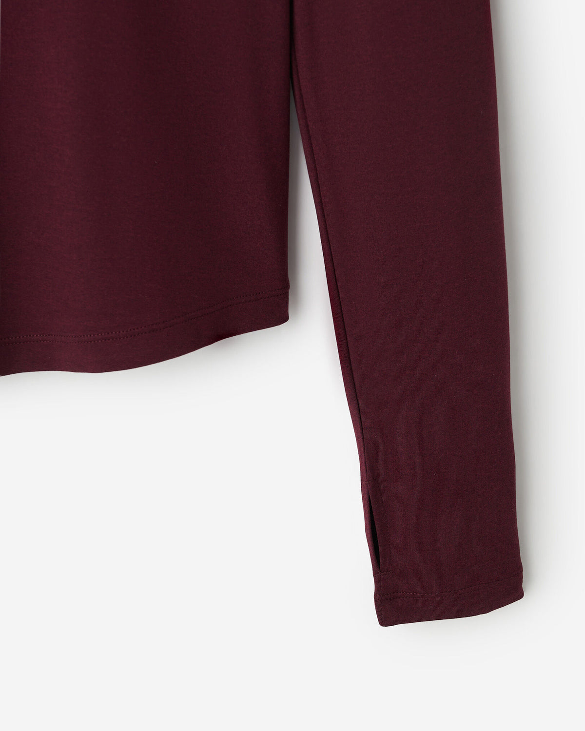 Renew Knit Classic Long Sleeve Top / MAROON FIG MIX
