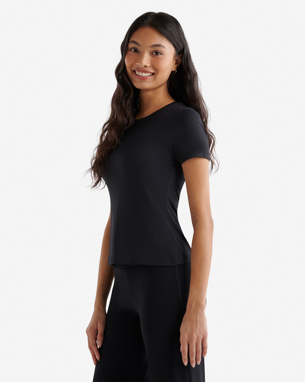 Renew Knit Short Sleeve T-Shirt / BLACK