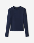 Roam Rib Fitted Long Sleeve Top / NAVY BLAZER