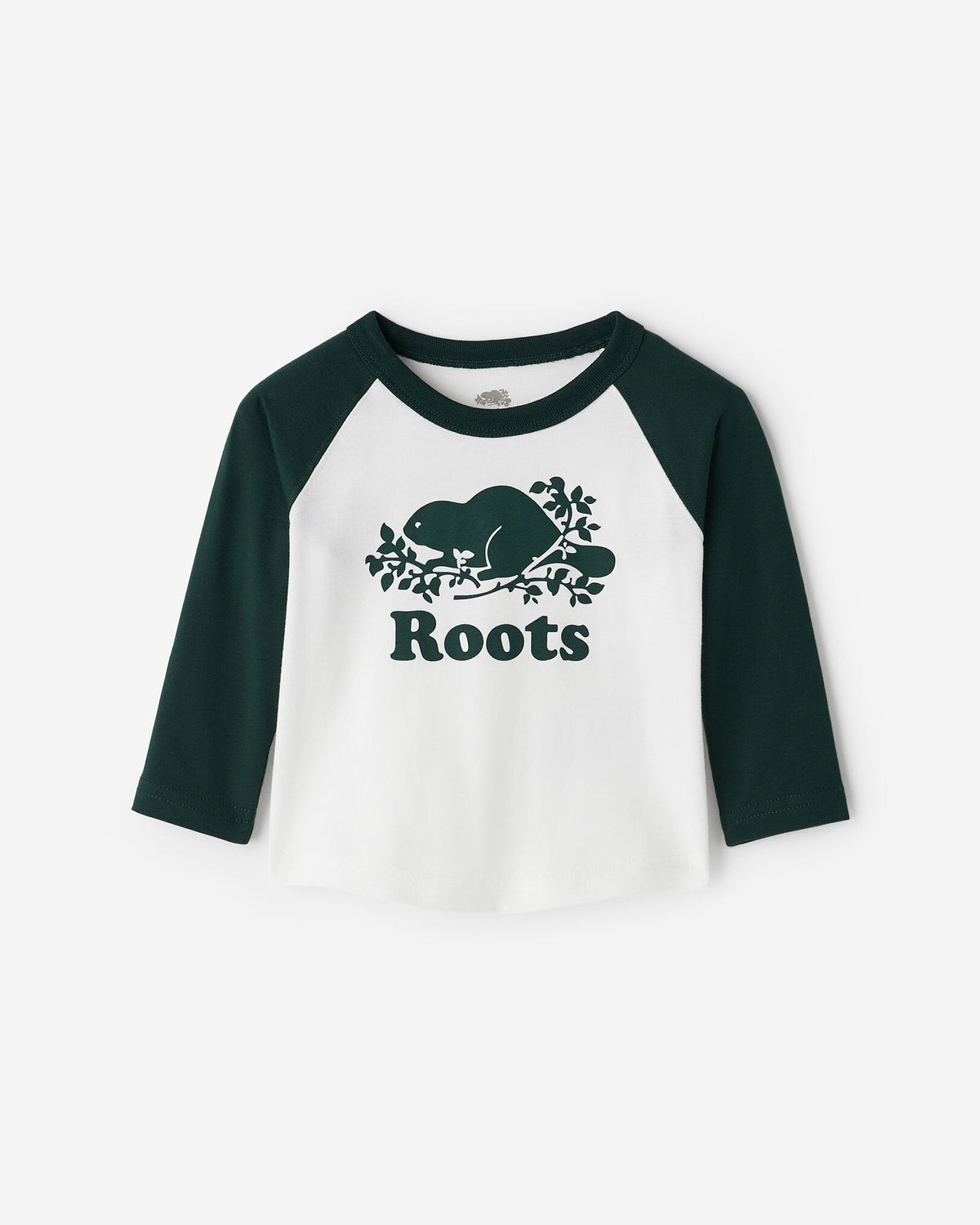 Baby Organic Cooper Baseball T-Shirt / VARSITY GREEN