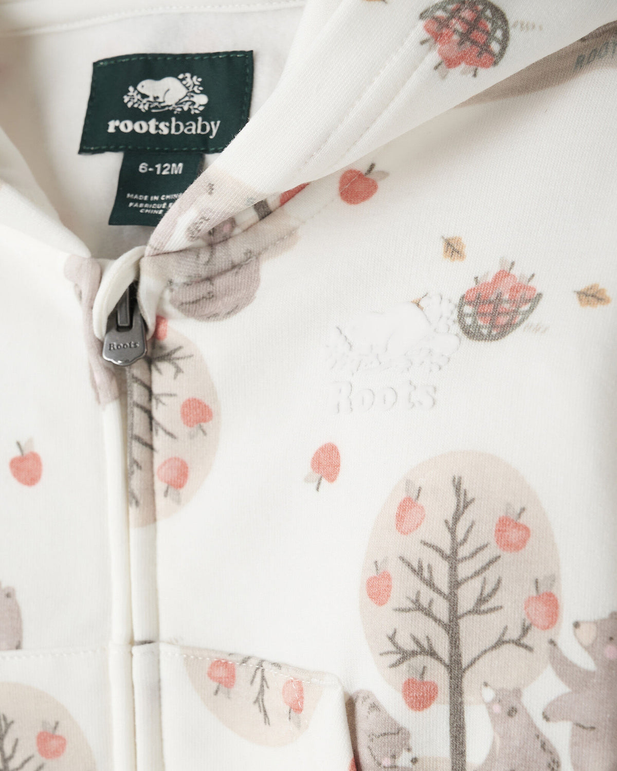 Baby Cozy Bear Full Zip Hoodie / EGRET