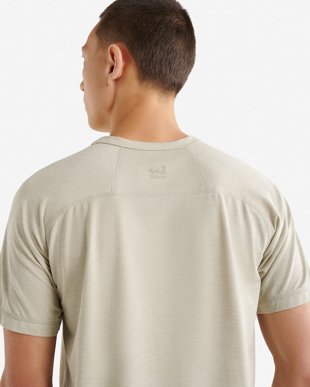 Renew Mesh Short Sleeve Top / GREY TAUPE PEPPER