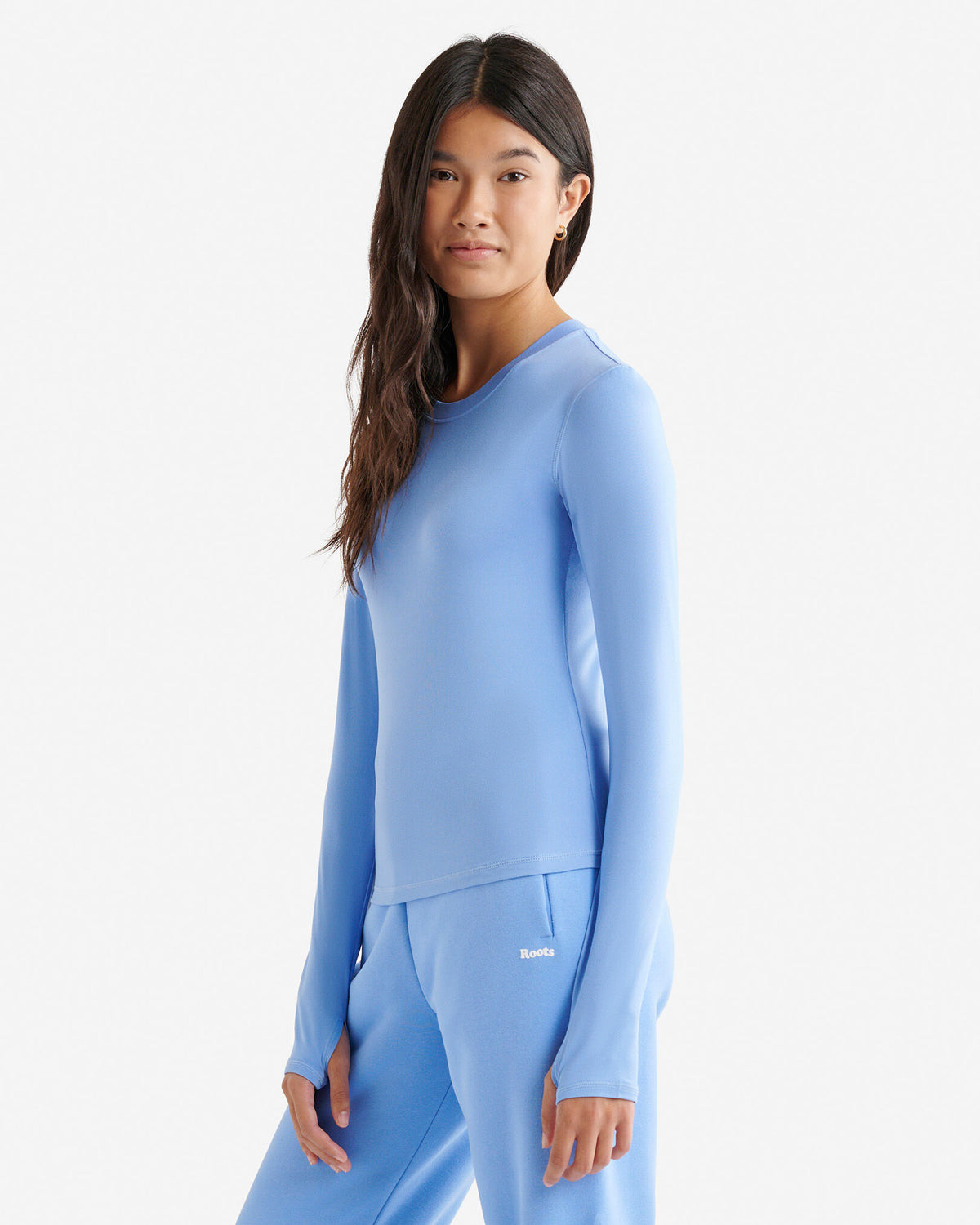Renew Knit Fitted Long Sleeve Top / FEATHER BLUE