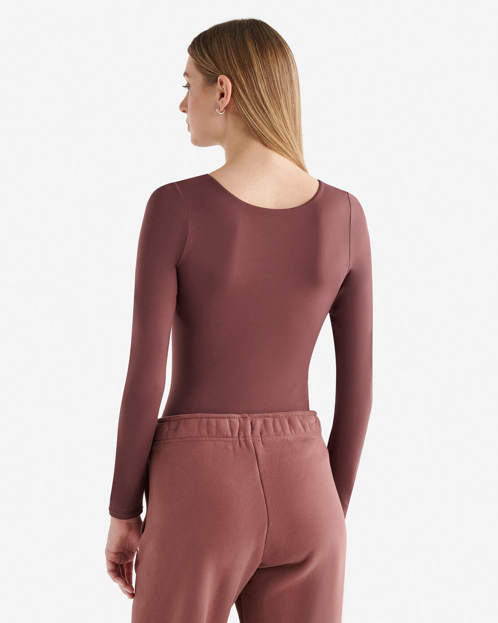 Renew Knit Long Sleeve Bodysuit / HAZELNUT BROWN