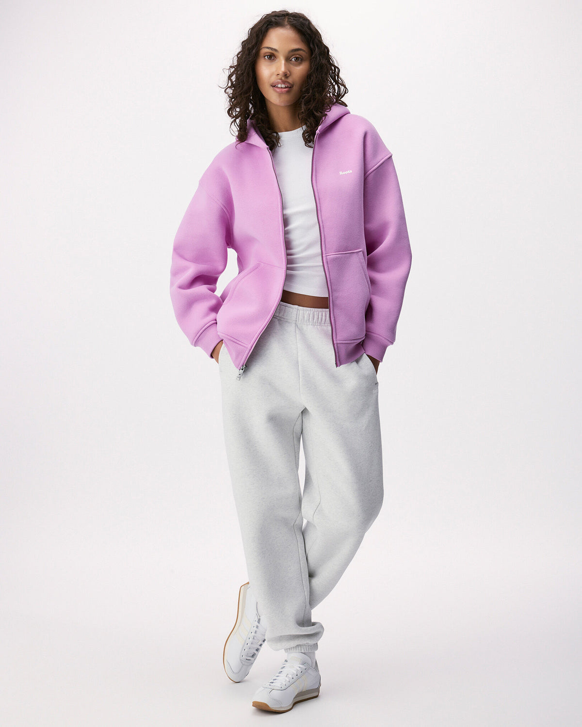 Cloud Long Full Zip Hoodie / ELECTRIC VIOLET