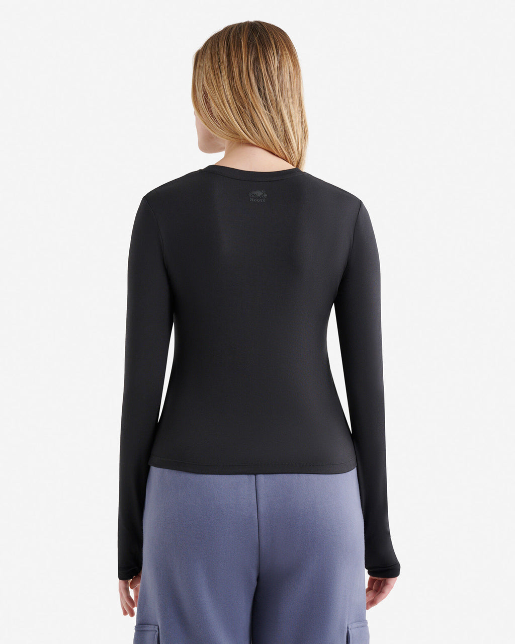 Renew Knit Long Sleeve Top / BLACK