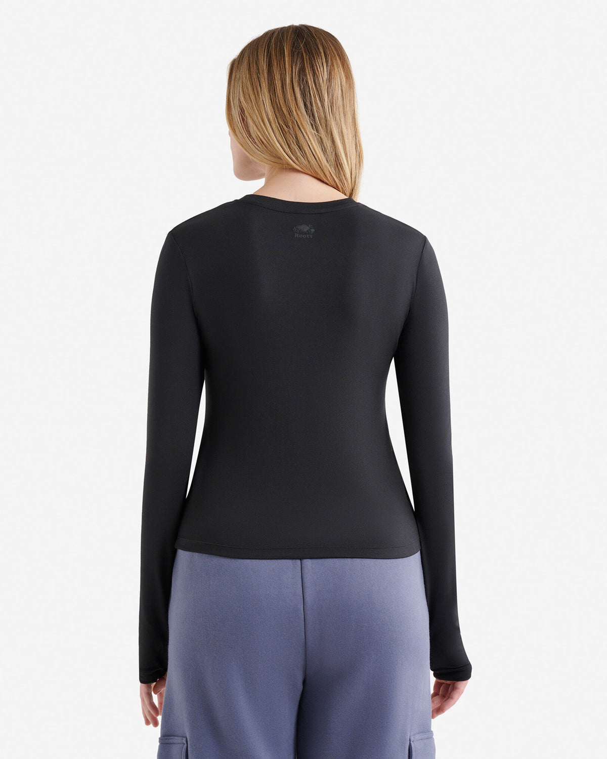 Renew Knit Long Sleeve Top / BLACK