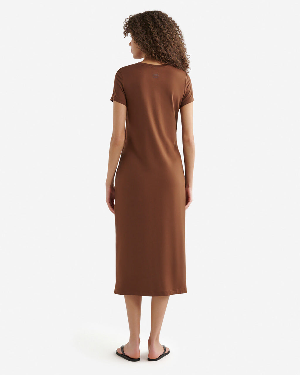 Renew Knit Short Sleeve Dress / ROCKY ROAD BROWN