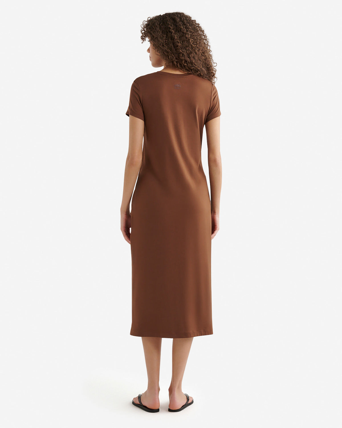 Renew Knit Short Sleeve Dress / ROCKY ROAD BROWN