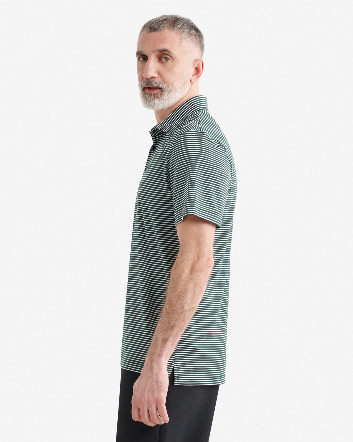 Renew Knit Striped Polo / VARSITY GREEN STRIPE