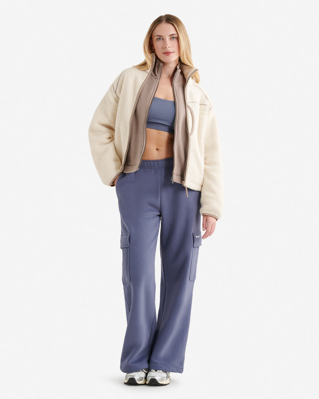 Restore Stretch Piped Sports Bra / TIDAL BLUE